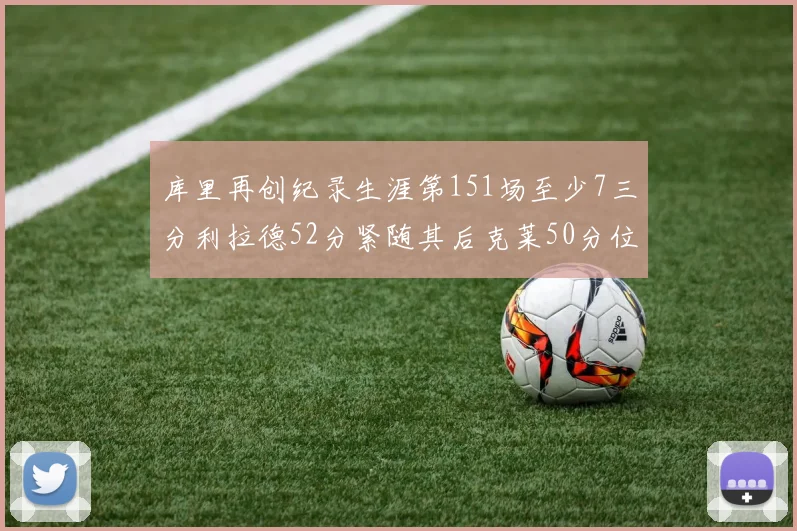 库里再创纪录生涯第151场至少7三分利拉德52分紧随其后克莱50分位列第三